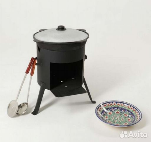 Казан Чугунный 10л с печью под казан