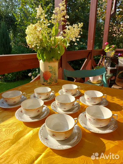 Чайные пары Дулёво 1955 СССР набор чашек винтаж