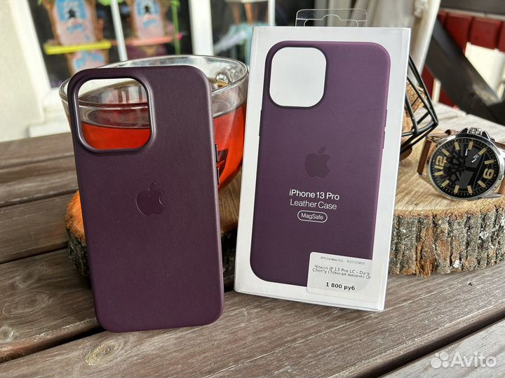 Чехол Кожа iPhone 13 Pro Max Фиолетовый