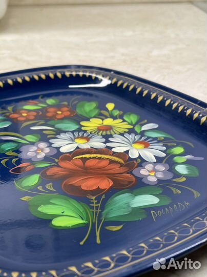 Поднос авторский жостово 20,5х17,5