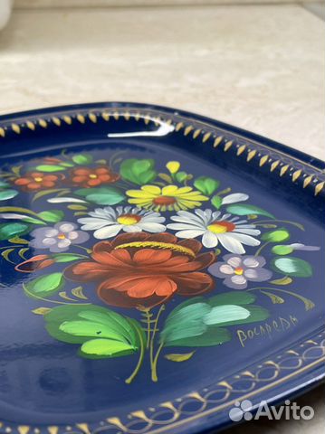 Поднос авторский жостово 20,5х17,5