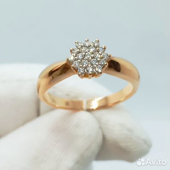 Золотое кольцо с камнем 17,5р