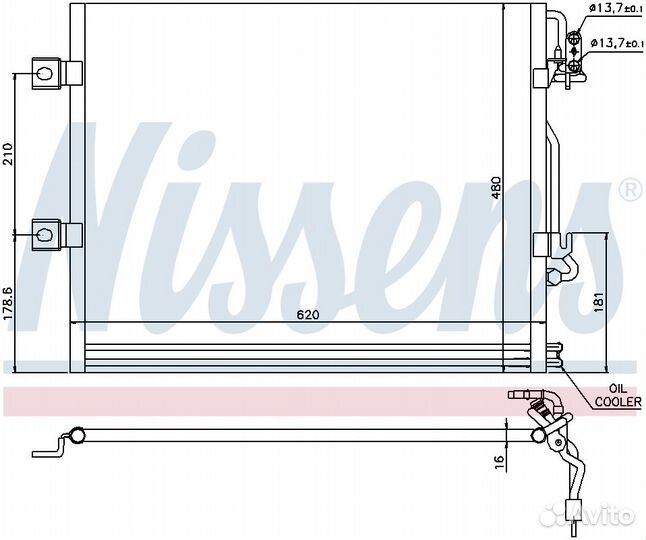 Радиатор кондиционера MB 221 94858 Nissens