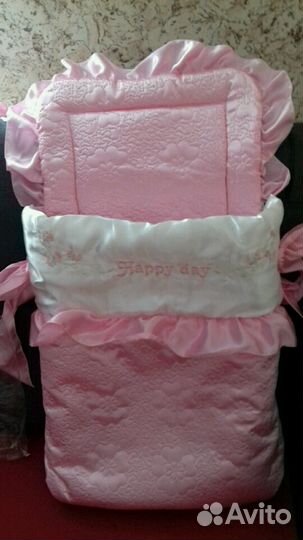 Конверт и одеяло на выписку для девочки