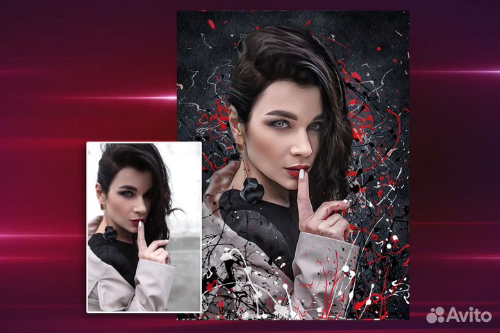 Портрет по фото. Печать на холсте