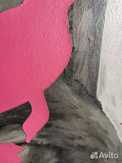 Картина маслом на холсте с изображением волка