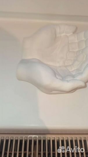 Кашпо подставка ладошки руки ключница гипс