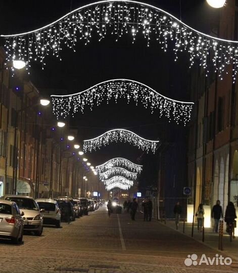 Гирлянда уличная бахрома зимняя