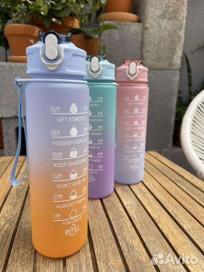 Бутылка для воды 2 литра, литр и 300мл