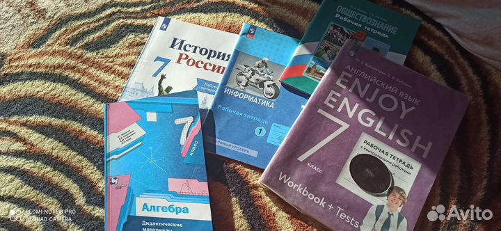 Учебники, рабочие тетради. 7,6 класс