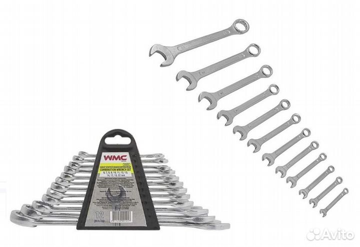 Набор из 12 комбинированных ключей