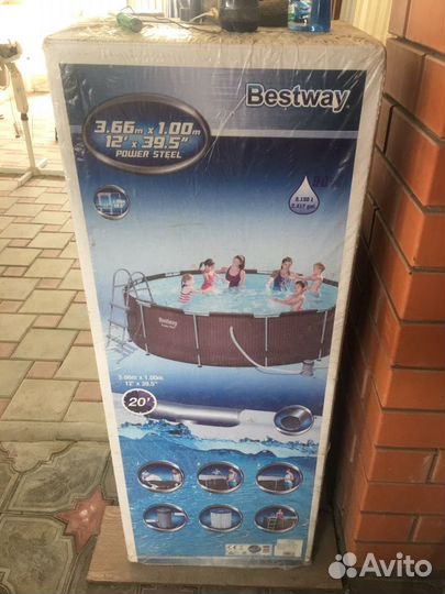 Новый, каркасный бассейн Bestway 3.66м х 1.00м
