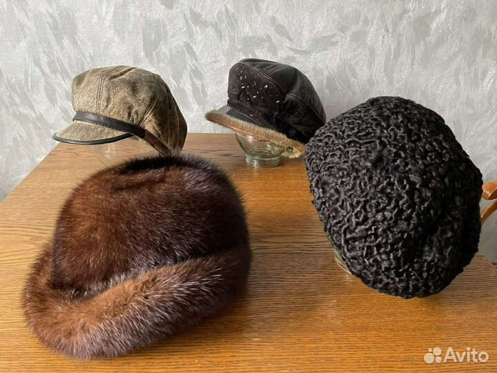 Женские шапки шляпы натуральный мех/кожа