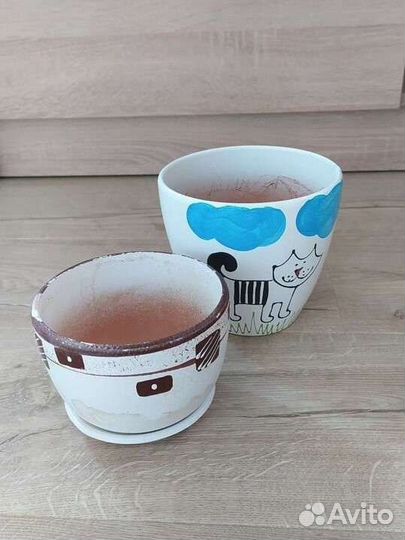 Керамические горшки для цветов бу