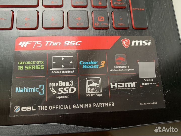 Игровой ноутбук msi 17.3