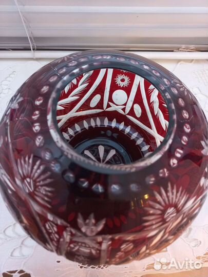 Ваза, цветной хрусталь, шар