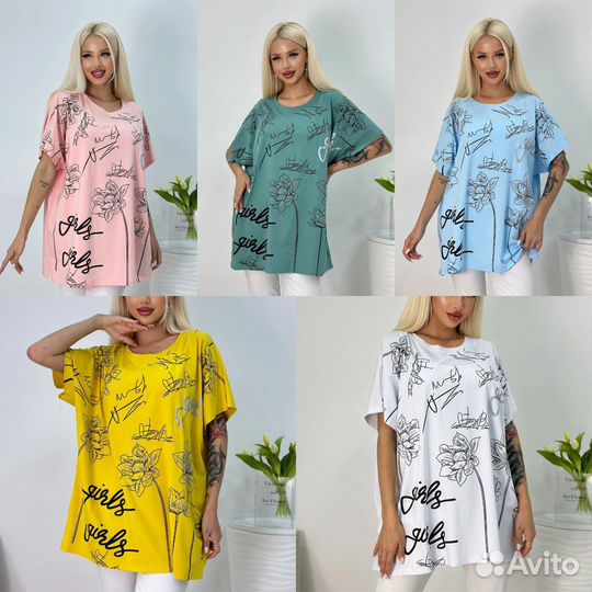 Футболка туника большой размер