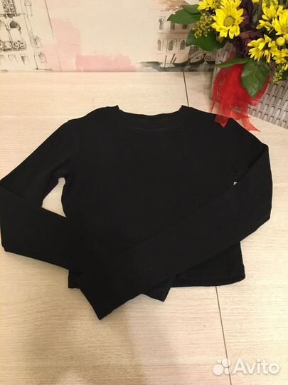 Топ хлопковый с длинным рукавом