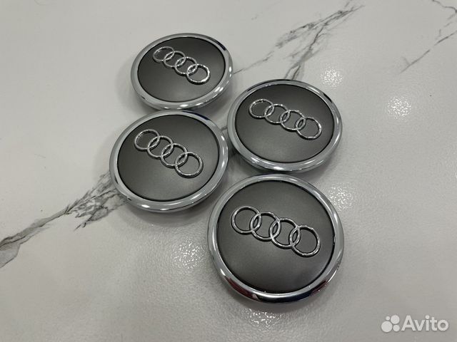 Колпачки в диски Audi 69 мм графит серые колесные