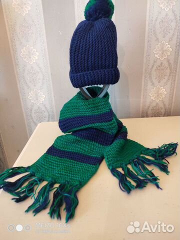 Комплект шапка и шарф для мальчика шерсть