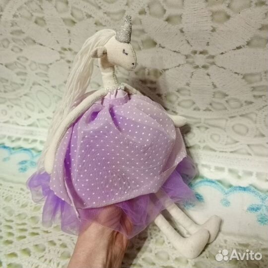 Единорог-девочка авторская игрушка кукла ручная р