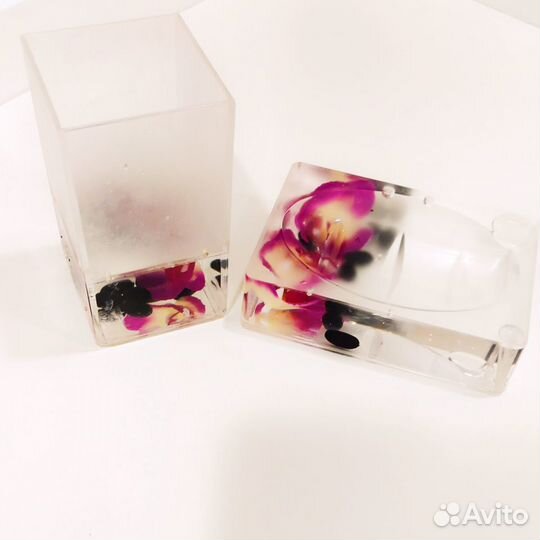 Мыльница и стакан для ванной комнаты