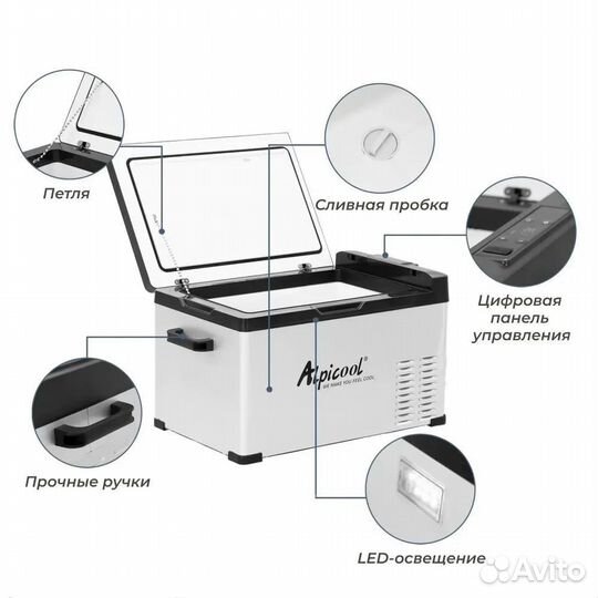 Автохолодильник Alpicool 40л.-12/24/110/220В