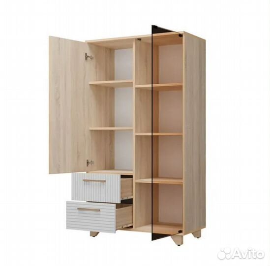 Шкаф-витрина Копенгаген дуб сонома / белый матовый