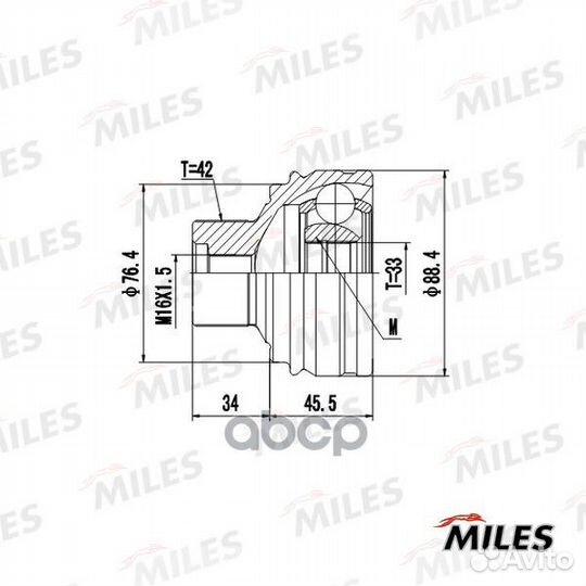 Шрус audi A4/A5/Q5 1.8-3.2 07- нар. ga20034 Miles
