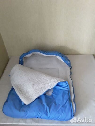 Теплый зимний конверт с овчиной