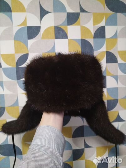 Норковая шапка ушанка мужская