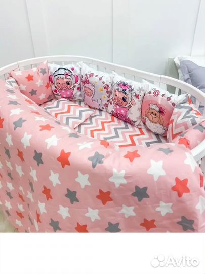 Бортики в кроватку и постельное белье для малыша