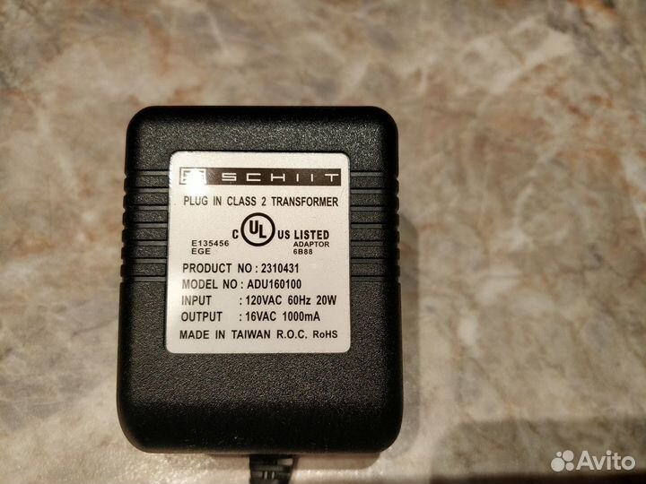 Блок питания Schiit, 16VAC, 1000mA, 120В
