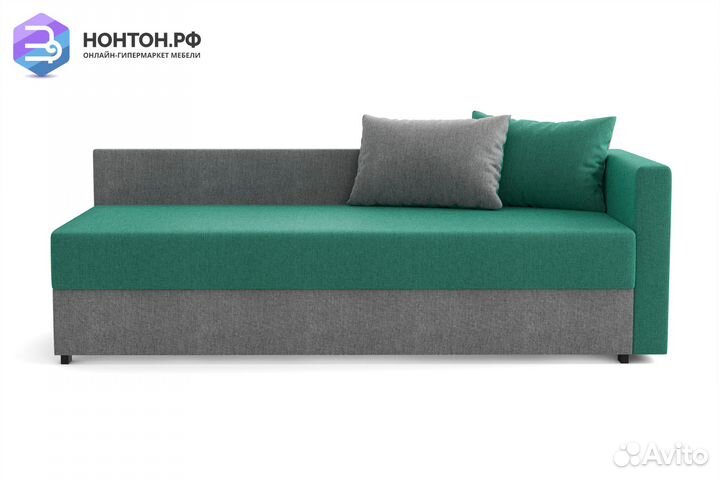 Диван Мальта зеленый / серый