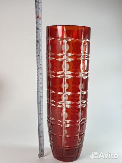 Ваза для цветов цветное стекло золочение СССР