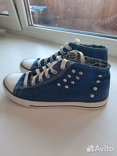 Кеды джинсовые