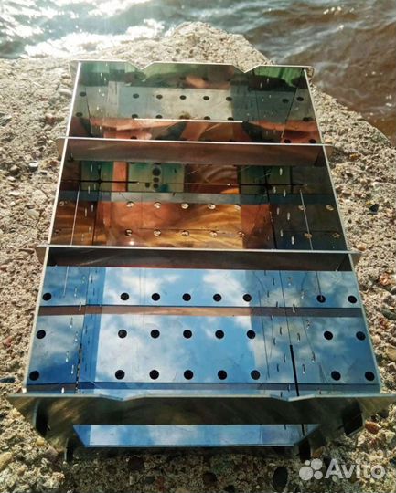 Нержавеющая печка- щепочница 