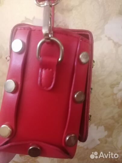 Клатчи, сумка красная Новые., Сумка из бусин