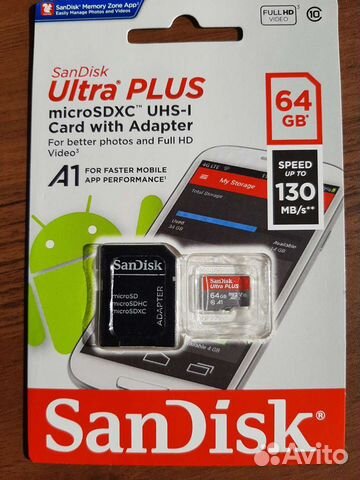 Карта памяти MicroSD 64gb