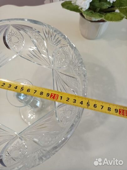 Большая хрустальная фруктовница СССР