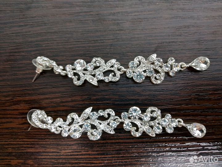 Свадебная бижутерия (серьги), новые