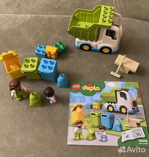 Мусоровоз и контейнеры lego duplo