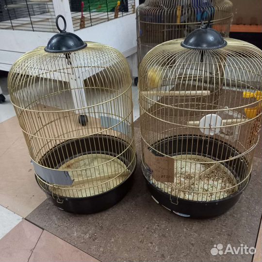 Клетка для птиц ферпласт круглая золото
