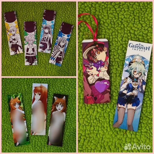 Открытки, закладки для книг, стикеры аниме