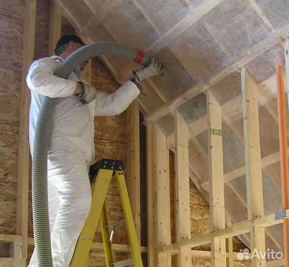 Утепление пеной ппу эковатой договор+гарантия