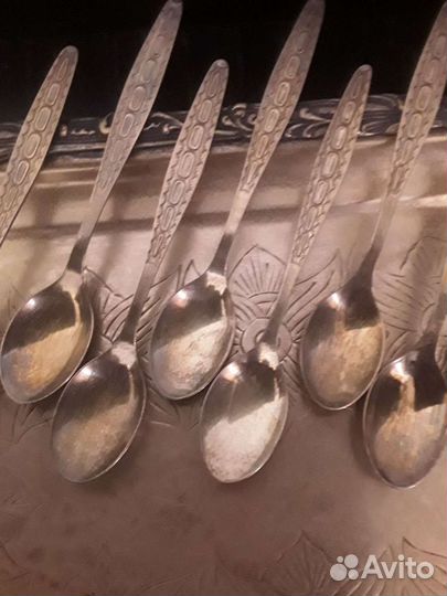 Ложки чайные мельхиор золочение 18 штук