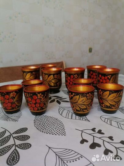 Набор бокалов и рюмок хохлома