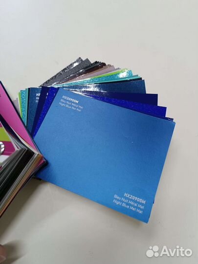 Виниловая пленка хексис синий мат