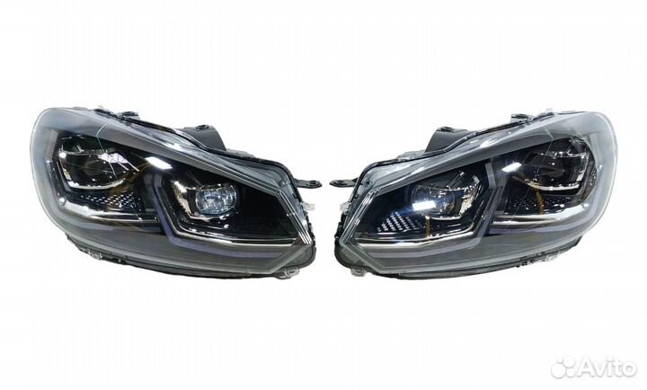 Golf 6 08-12 комплект фар LED вид как у Golf 7 рестайл