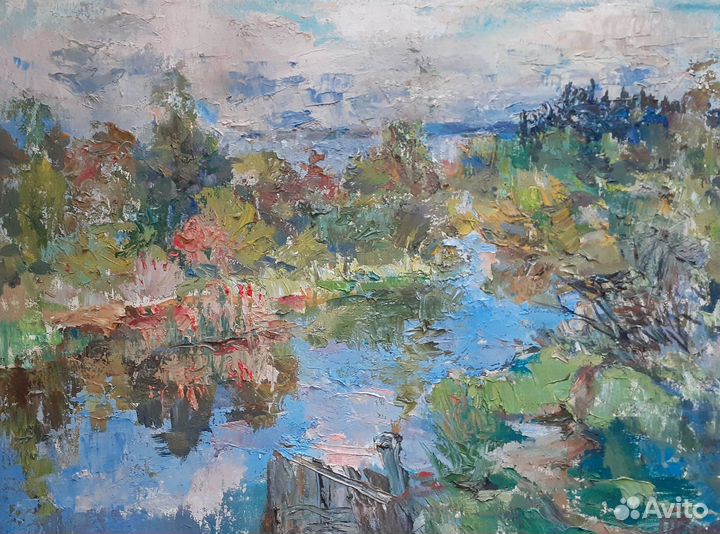 Картина 'Лесная речка'